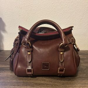 Dooney & Bourke Micro Chestnut Brown Florentine Leather Satchel Bag